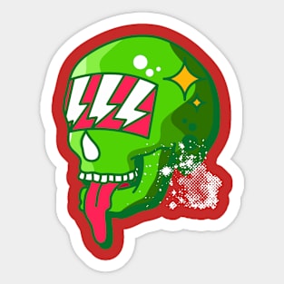 Green Skull Sticker